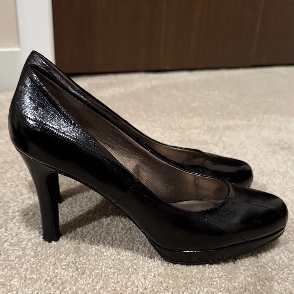 Moda Glossy Black Women's Heels - Picture 4 of 7